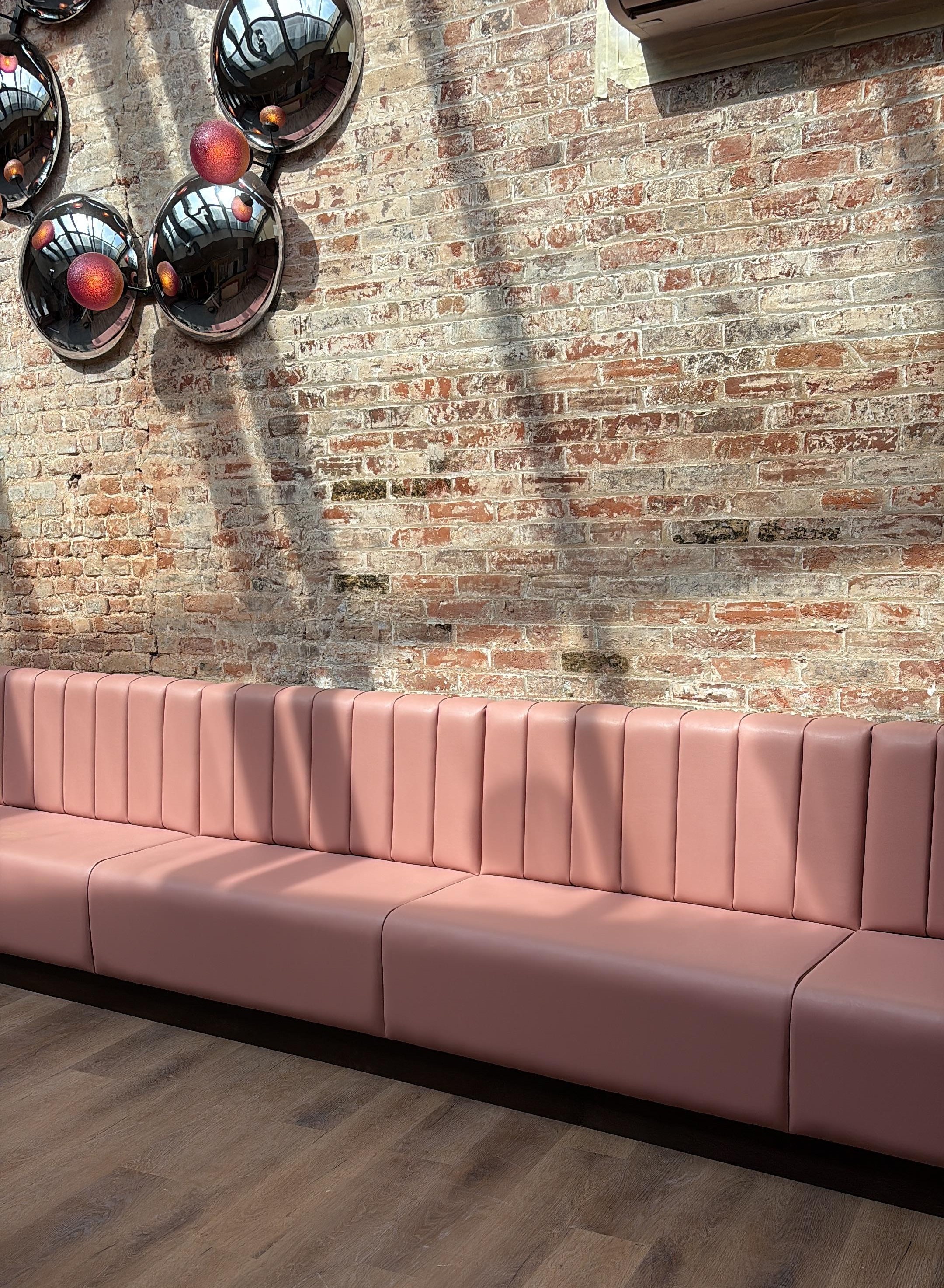 Pink Fluted Banquette Seating